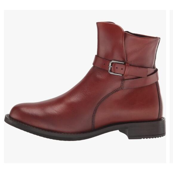 Ecco Sartorelle 25 Hydromax Mid Cut Buckle Boot Cognac Leather Sz 6/6.5 US NWOB - Picture 1 of 15